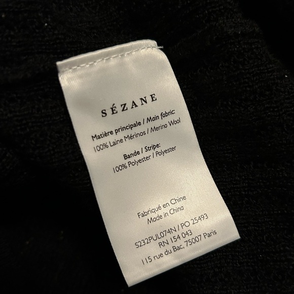 Sezane Black Abigael Wool Jumper Sweater S - Picture 8 of 9